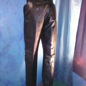 Women's Size 5/6-Genuine Black Leather Lined Pants